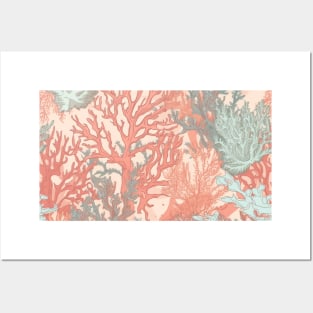 Pastel Coral Design Pattern V3 Posters and Art